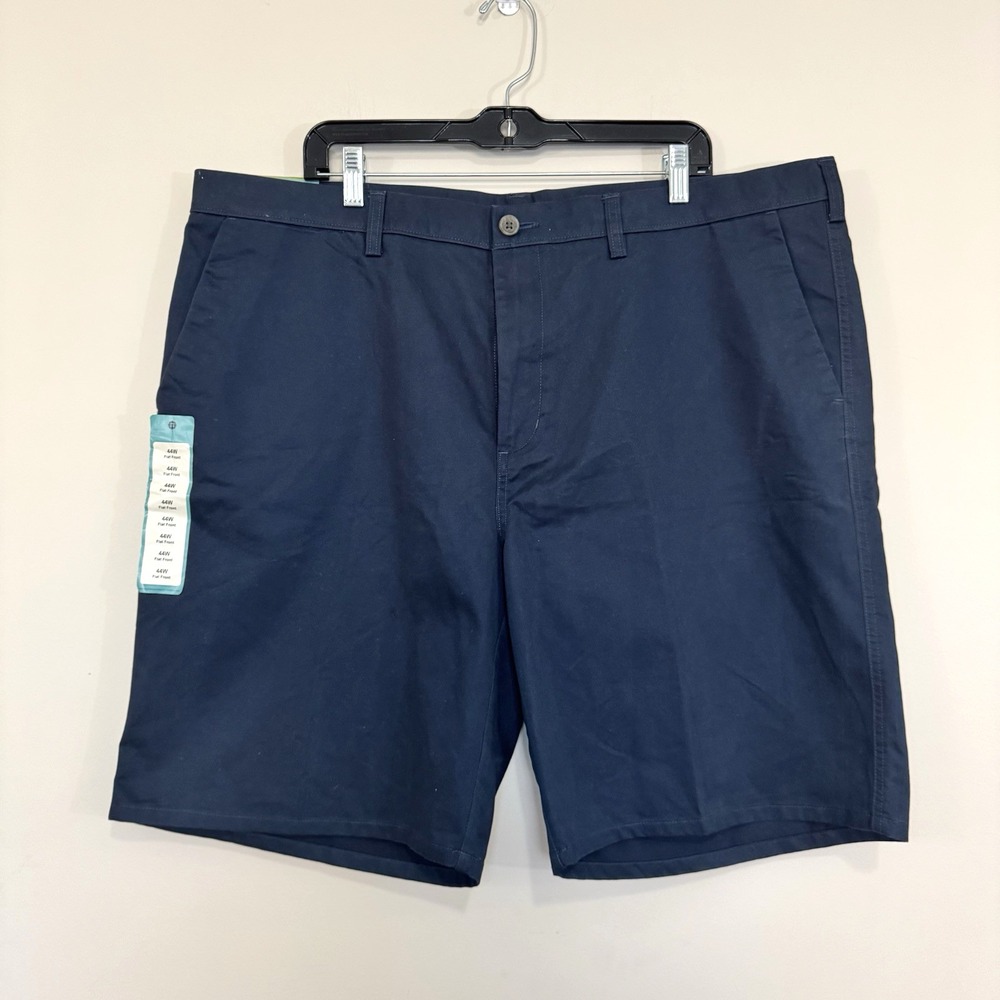 NWT Haggar Repreve Eco Blue Flat Front Shorts HS10430 Men's Size 44